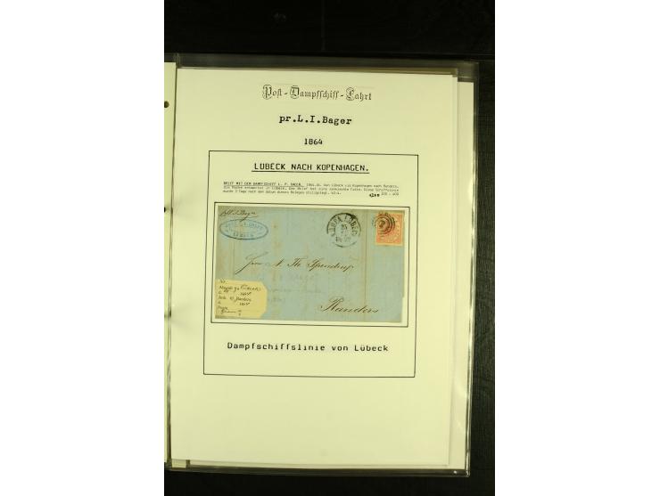 1845/1950 (ca.), umfangreiche Sammlung "Dänische Schiffspost inkl. Landungsstempel" ab früher Dampfschiffahrt mit über 130 Br