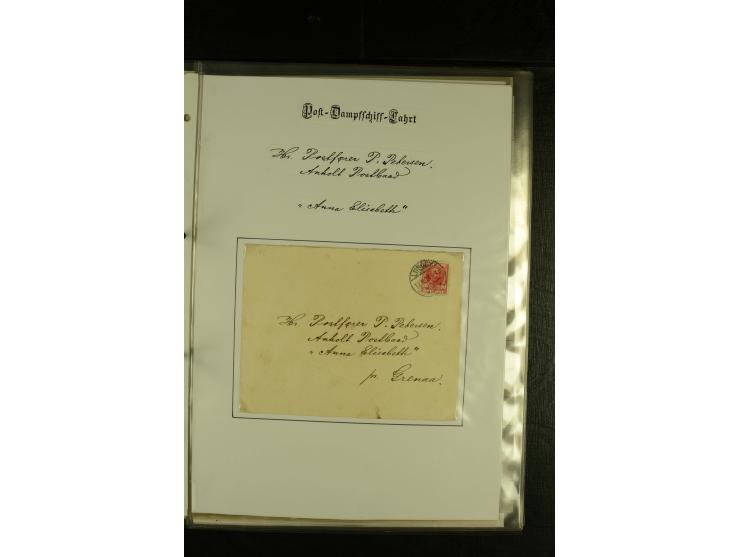 1845/1950 (ca.), umfangreiche Sammlung "Dänische Schiffspost inkl. Landungsstempel" ab früher Dampfschiffahrt mit über 130 Br