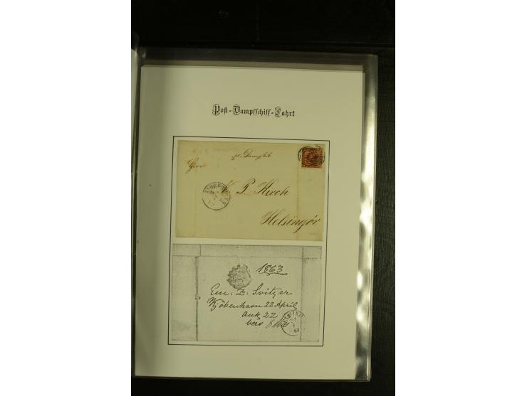 1845/1950 (ca.), umfangreiche Sammlung "Dänische Schiffspost inkl. Landungsstempel" ab früher Dampfschiffahrt mit über 130 Br