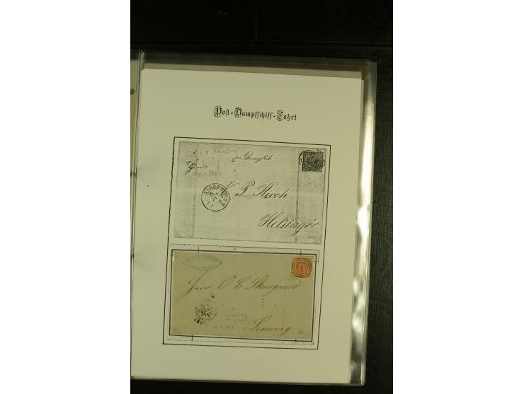 1845/1950 (ca.), umfangreiche Sammlung "Dänische Schiffspost inkl. Landungsstempel" ab früher Dampfschiffahrt mit über 130 Br