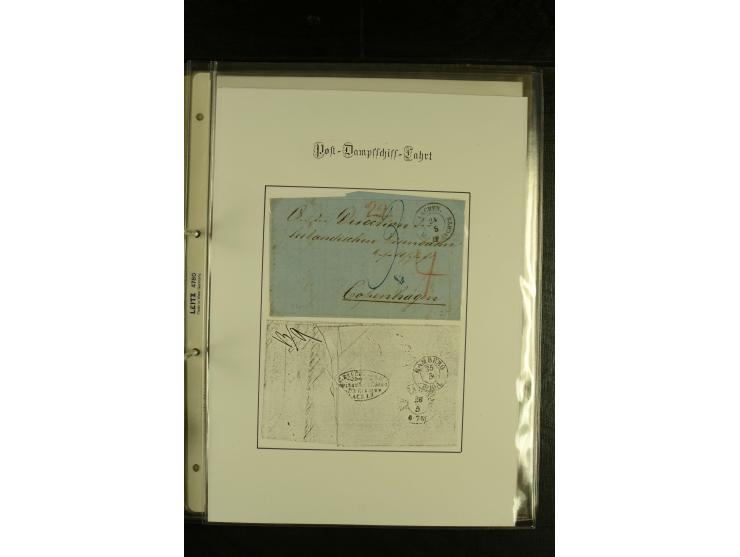 1845/1950 (ca.), umfangreiche Sammlung "Dänische Schiffspost inkl. Landungsstempel" ab früher Dampfschiffahrt mit über 130 Br