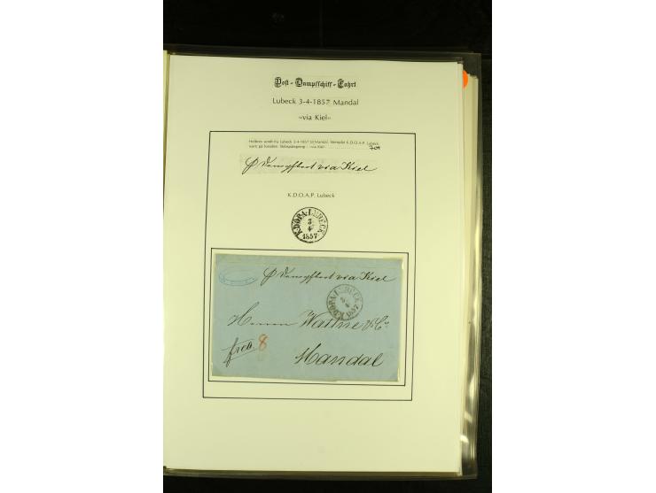 1845/1950 (ca.), umfangreiche Sammlung "Dänische Schiffspost inkl. Landungsstempel" ab früher Dampfschiffahrt mit über 130 Br