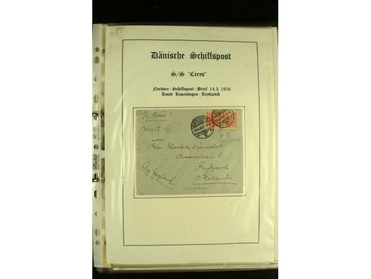 1845/1950 (ca.), umfangreiche Sammlung "Dänische Schiffspost inkl. Landungsstempel" ab früher Dampfschiffahrt mit über 130 Br