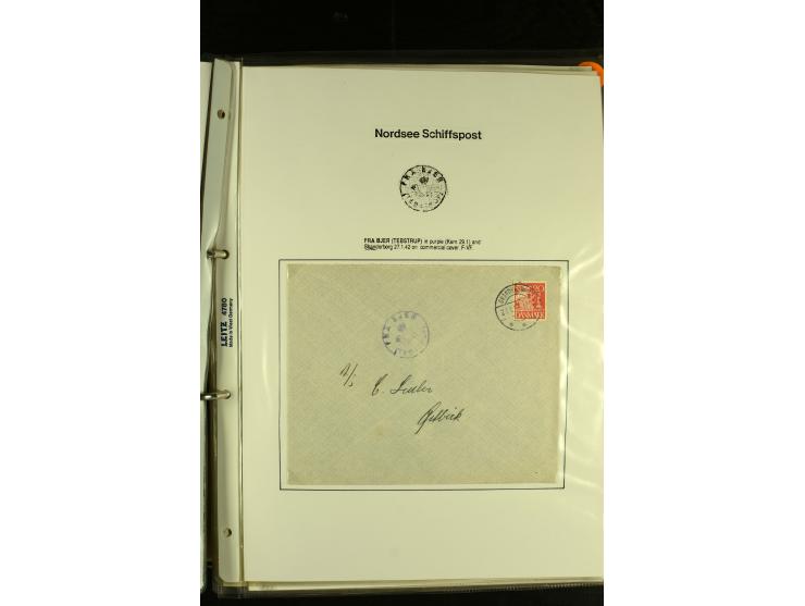 1845/1950 (ca.), umfangreiche Sammlung "Dänische Schiffspost inkl. Landungsstempel" ab früher Dampfschiffahrt mit über 130 Br