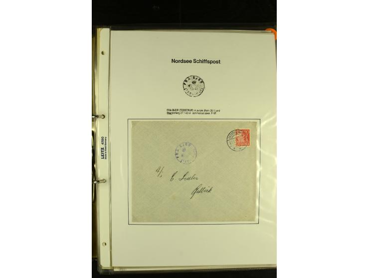 1845/1950 (ca.), umfangreiche Sammlung "Dänische Schiffspost inkl. Landungsstempel" ab früher Dampfschiffahrt mit über 130 Br