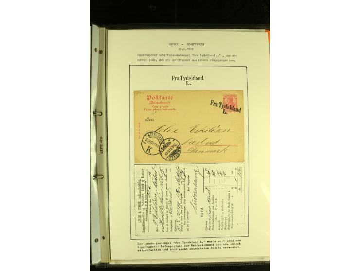 1845/1950 (ca.), umfangreiche Sammlung "Dänische Schiffspost inkl. Landungsstempel" ab früher Dampfschiffahrt mit über 130 Br