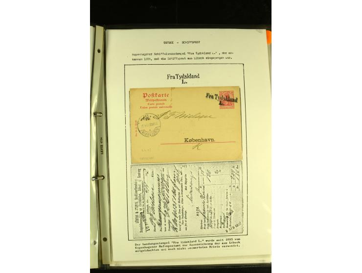 1845/1950 (ca.), umfangreiche Sammlung "Dänische Schiffspost inkl. Landungsstempel" ab früher Dampfschiffahrt mit über 130 Br