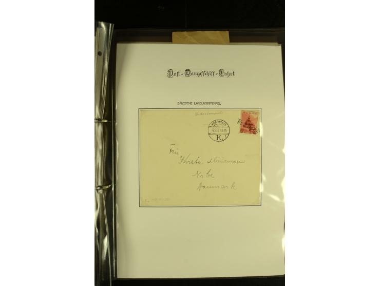 1845/1950 (ca.), umfangreiche Sammlung "Dänische Schiffspost inkl. Landungsstempel" ab früher Dampfschiffahrt mit über 130 Br