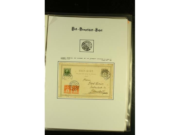 1845/1950 (ca.), umfangreiche Sammlung "Dänische Schiffspost inkl. Landungsstempel" ab früher Dampfschiffahrt mit über 130 Br