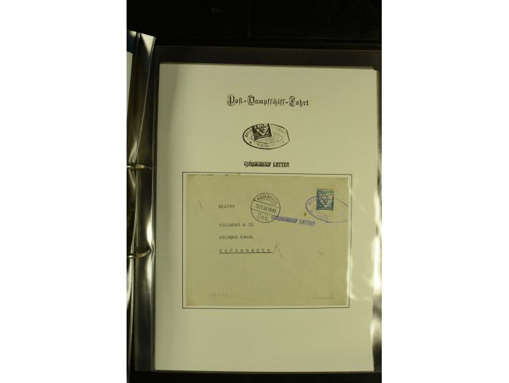 1845/1950 (ca.), umfangreiche Sammlung "Dänische Schiffspost inkl. Landungsstempel" ab früher Dampfschiffahrt mit über 130 Br