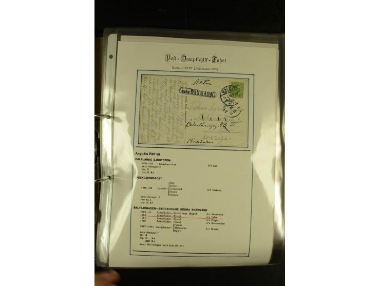 1846/1977 (ca.), interessante Sammlung "Schwedische Landungsstempel" mit ca. 150 Briefen und Karten, einigen losen Marken und
