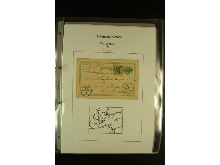 1846/1977 (ca.), interessante Sammlung "Schwedische Landungsstempel" mit ca. 150 Briefen und Karten, einigen losen Marken und