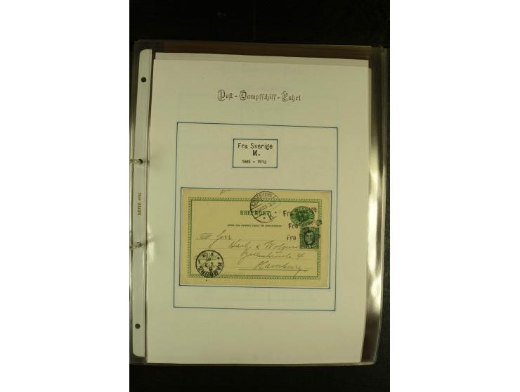 1846/1977 (ca.), interessante Sammlung "Schwedische Landungsstempel" mit ca. 150 Briefen und Karten, einigen losen Marken und