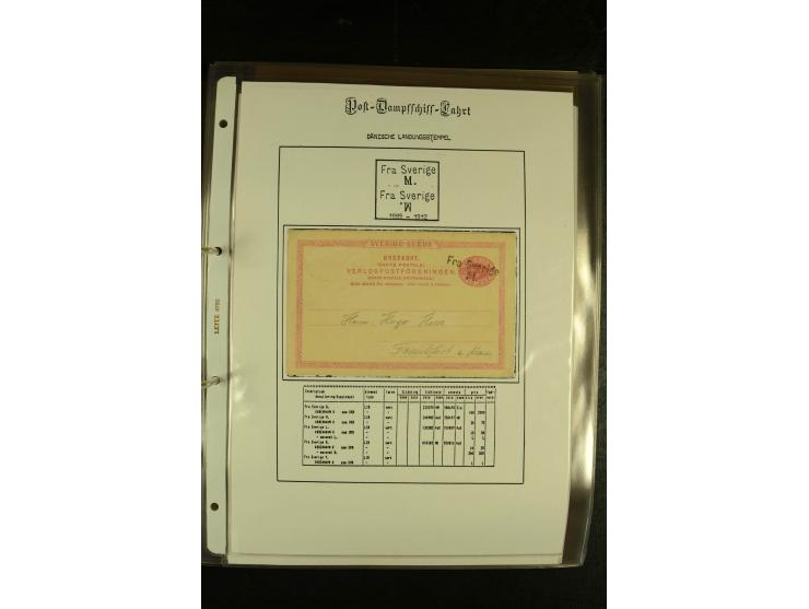 1846/1977 (ca.), interessante Sammlung "Schwedische Landungsstempel" mit ca. 150 Briefen und Karten, einigen losen Marken und