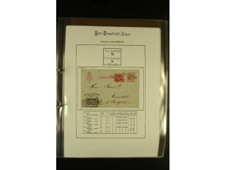 1846/1977 (ca.), interessante Sammlung "Schwedische Landungsstempel" mit ca. 150 Briefen und Karten, einigen losen Marken und