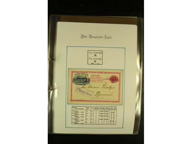 1846/1977 (ca.), interessante Sammlung "Schwedische Landungsstempel" mit ca. 150 Briefen und Karten, einigen losen Marken und