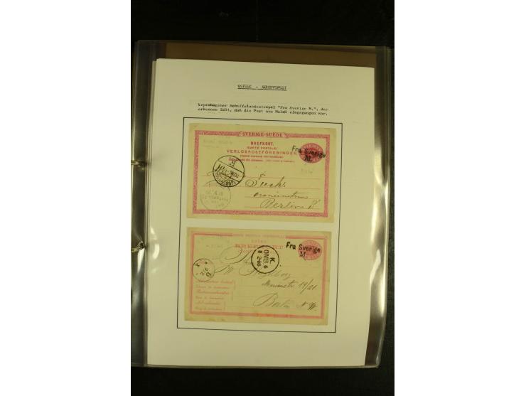 1846/1977 (ca.), interessante Sammlung "Schwedische Landungsstempel" mit ca. 150 Briefen und Karten, einigen losen Marken und
