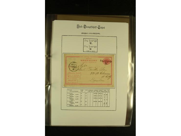 1846/1977 (ca.), interessante Sammlung "Schwedische Landungsstempel" mit ca. 150 Briefen und Karten, einigen losen Marken und