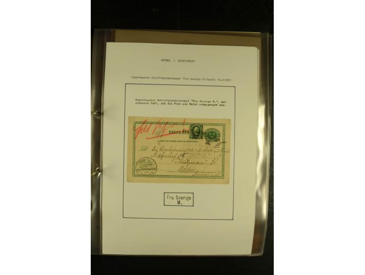 1846/1977 (ca.), interessante Sammlung "Schwedische Landungsstempel" mit ca. 150 Briefen und Karten, einigen losen Marken und