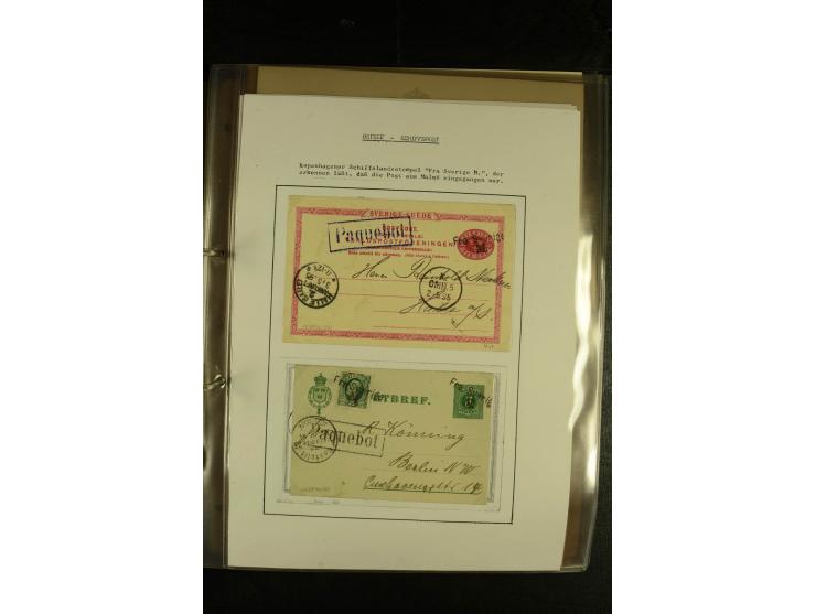 1846/1977 (ca.), interessante Sammlung "Schwedische Landungsstempel" mit ca. 150 Briefen und Karten, einigen losen Marken und