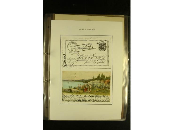 1846/1977 (ca.), interessante Sammlung "Schwedische Landungsstempel" mit ca. 150 Briefen und Karten, einigen losen Marken und