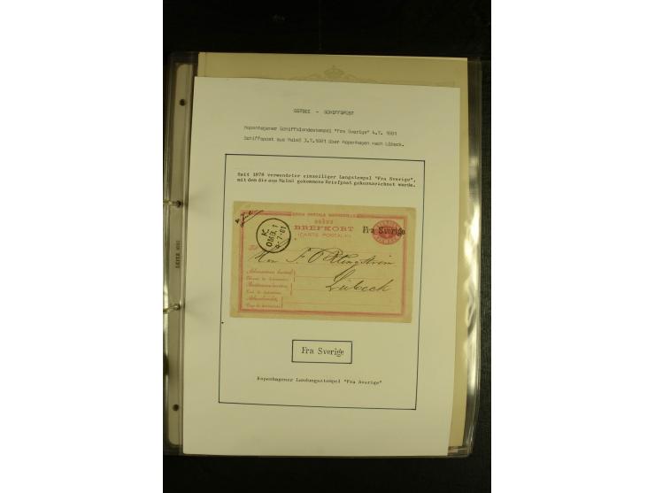 1846/1977 (ca.), interessante Sammlung "Schwedische Landungsstempel" mit ca. 150 Briefen und Karten, einigen losen Marken und