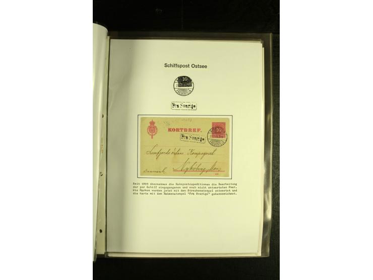 1846/1977 (ca.), interessante Sammlung "Schwedische Landungsstempel" mit ca. 150 Briefen und Karten, einigen losen Marken und