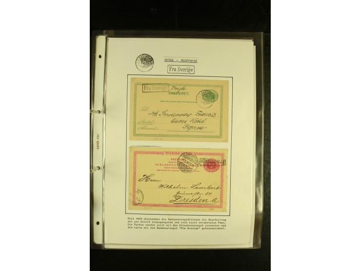 1846/1977 (ca.), interessante Sammlung "Schwedische Landungsstempel" mit ca. 150 Briefen und Karten, einigen losen Marken und
