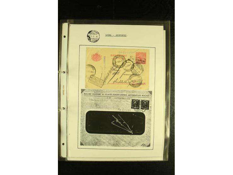 1846/1977 (ca.), interessante Sammlung "Schwedische Landungsstempel" mit ca. 150 Briefen und Karten, einigen losen Marken und