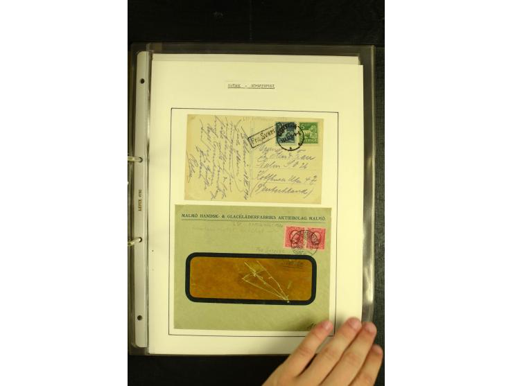 1846/1977 (ca.), interessante Sammlung "Schwedische Landungsstempel" mit ca. 150 Briefen und Karten, einigen losen Marken und