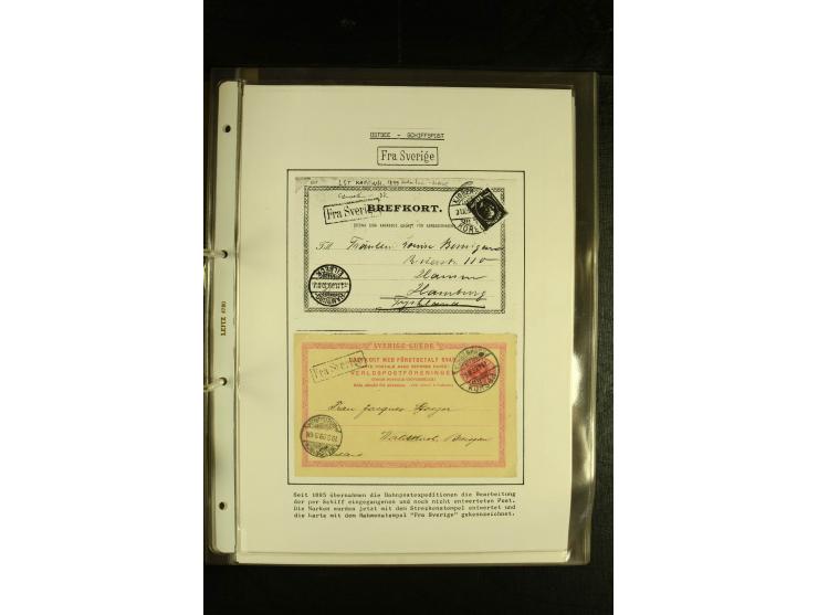 1846/1977 (ca.), interessante Sammlung "Schwedische Landungsstempel" mit ca. 150 Briefen und Karten, einigen losen Marken und