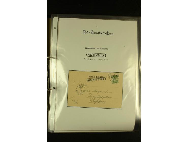 1846/1977 (ca.), interessante Sammlung "Schwedische Landungsstempel" mit ca. 150 Briefen und Karten, einigen losen Marken und