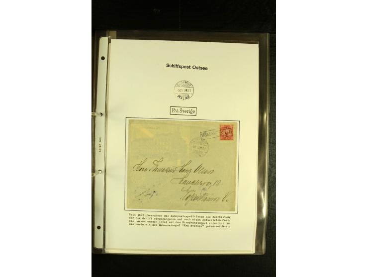 1846/1977 (ca.), interessante Sammlung "Schwedische Landungsstempel" mit ca. 150 Briefen und Karten, einigen losen Marken und