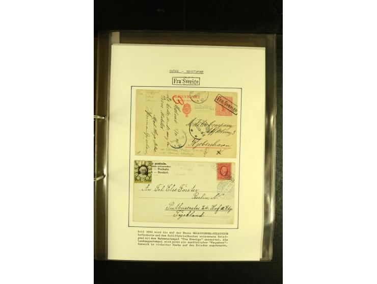 1846/1977 (ca.), interessante Sammlung "Schwedische Landungsstempel" mit ca. 150 Briefen und Karten, einigen losen Marken und