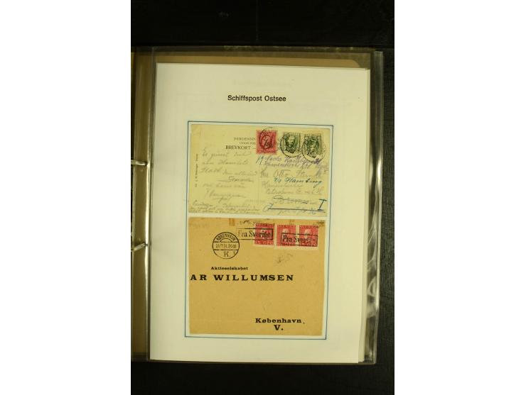 1846/1977 (ca.), interessante Sammlung "Schwedische Landungsstempel" mit ca. 150 Briefen und Karten, einigen losen Marken und