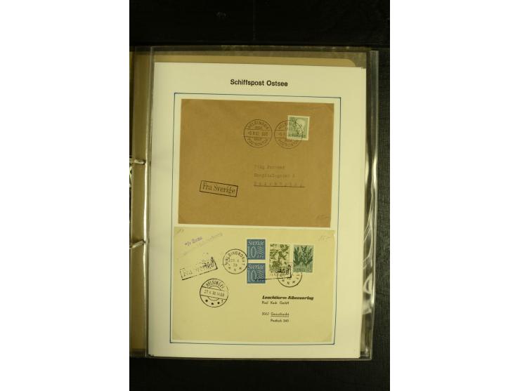 1846/1977 (ca.), interessante Sammlung "Schwedische Landungsstempel" mit ca. 150 Briefen und Karten, einigen losen Marken und