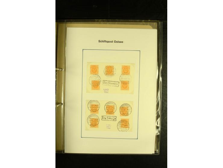 1846/1977 (ca.), interessante Sammlung "Schwedische Landungsstempel" mit ca. 150 Briefen und Karten, einigen losen Marken und