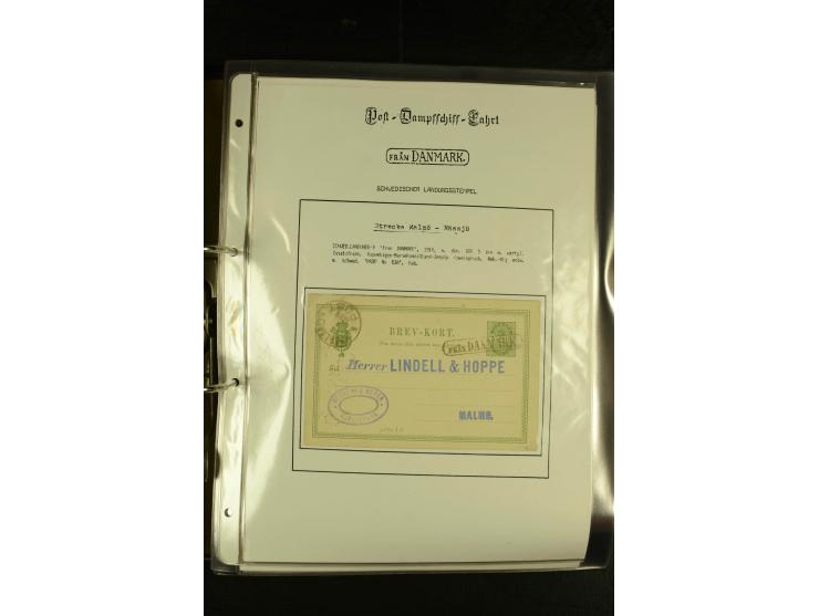 1846/1977 (ca.), interessante Sammlung "Schwedische Landungsstempel" mit ca. 150 Briefen und Karten, einigen losen Marken und