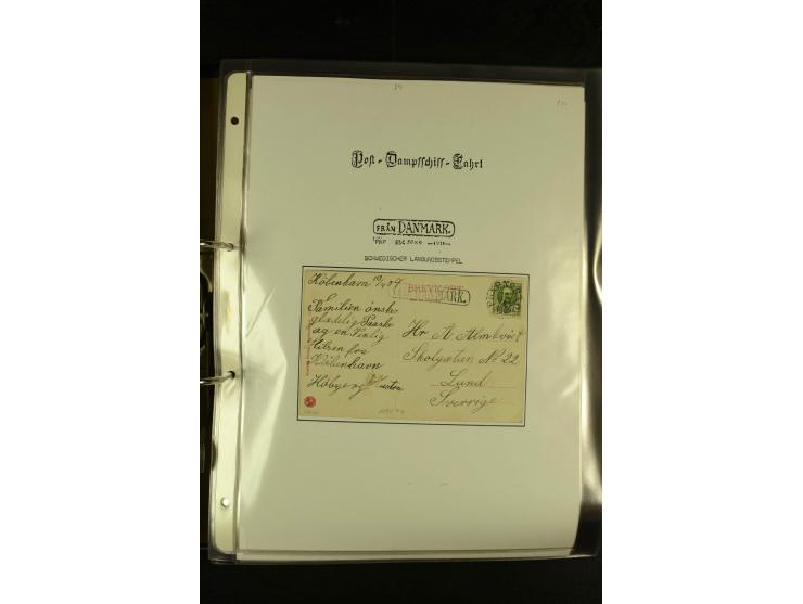1846/1977 (ca.), interessante Sammlung "Schwedische Landungsstempel" mit ca. 150 Briefen und Karten, einigen losen Marken und