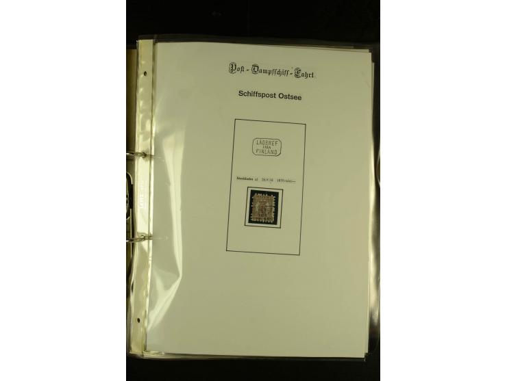 1846/1977 (ca.), interessante Sammlung "Schwedische Landungsstempel" mit ca. 150 Briefen und Karten, einigen losen Marken und