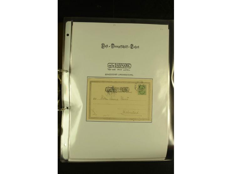 1846/1977 (ca.), interessante Sammlung "Schwedische Landungsstempel" mit ca. 150 Briefen und Karten, einigen losen Marken und