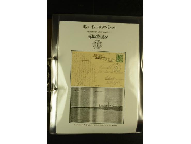 1846/1977 (ca.), interessante Sammlung "Schwedische Landungsstempel" mit ca. 150 Briefen und Karten, einigen losen Marken und