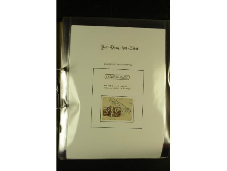 1846/1977 (ca.), interessante Sammlung "Schwedische Landungsstempel" mit ca. 150 Briefen und Karten, einigen losen Marken und