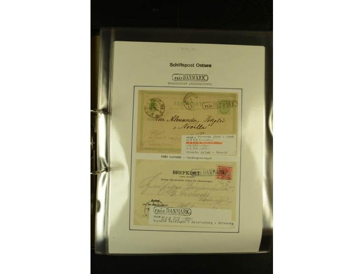 1846/1977 (ca.), interessante Sammlung "Schwedische Landungsstempel" mit ca. 150 Briefen und Karten, einigen losen Marken und