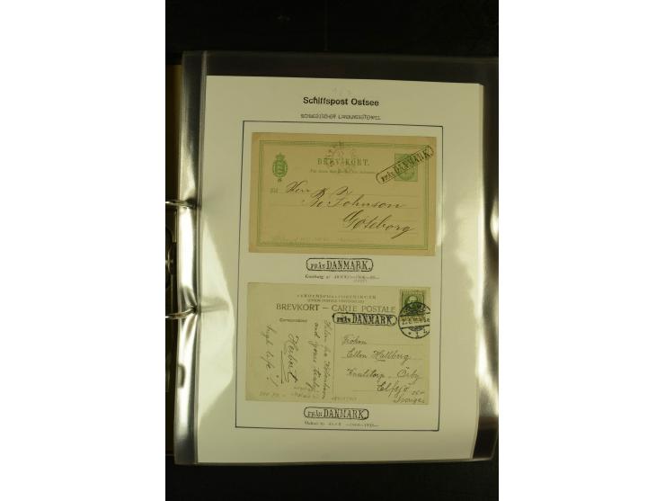 1846/1977 (ca.), interessante Sammlung "Schwedische Landungsstempel" mit ca. 150 Briefen und Karten, einigen losen Marken und
