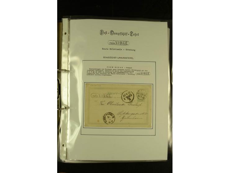 1846/1977 (ca.), interessante Sammlung "Schwedische Landungsstempel" mit ca. 150 Briefen und Karten, einigen losen Marken und
