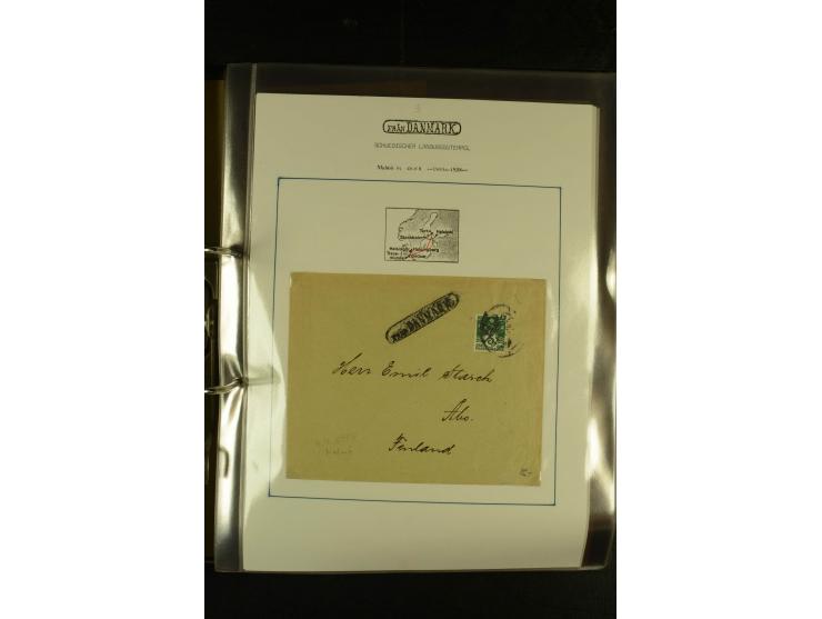 1846/1977 (ca.), interessante Sammlung "Schwedische Landungsstempel" mit ca. 150 Briefen und Karten, einigen losen Marken und