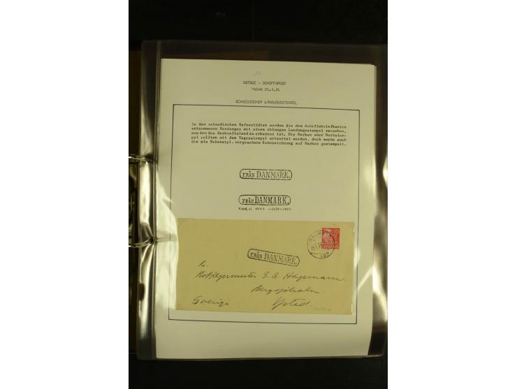 1846/1977 (ca.), interessante Sammlung "Schwedische Landungsstempel" mit ca. 150 Briefen und Karten, einigen losen Marken und