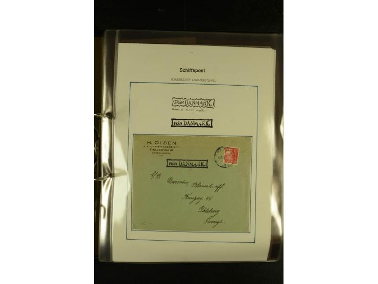 1846/1977 (ca.), interessante Sammlung "Schwedische Landungsstempel" mit ca. 150 Briefen und Karten, einigen losen Marken und