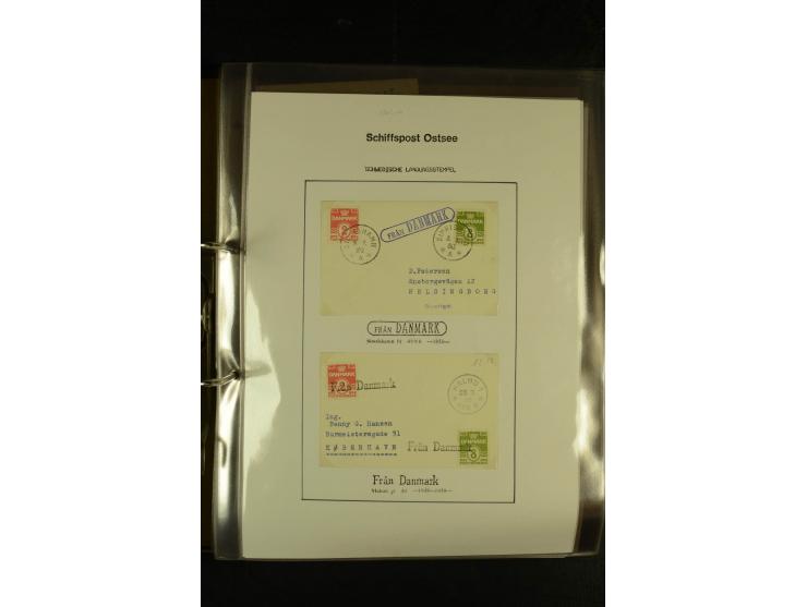 1846/1977 (ca.), interessante Sammlung "Schwedische Landungsstempel" mit ca. 150 Briefen und Karten, einigen losen Marken und